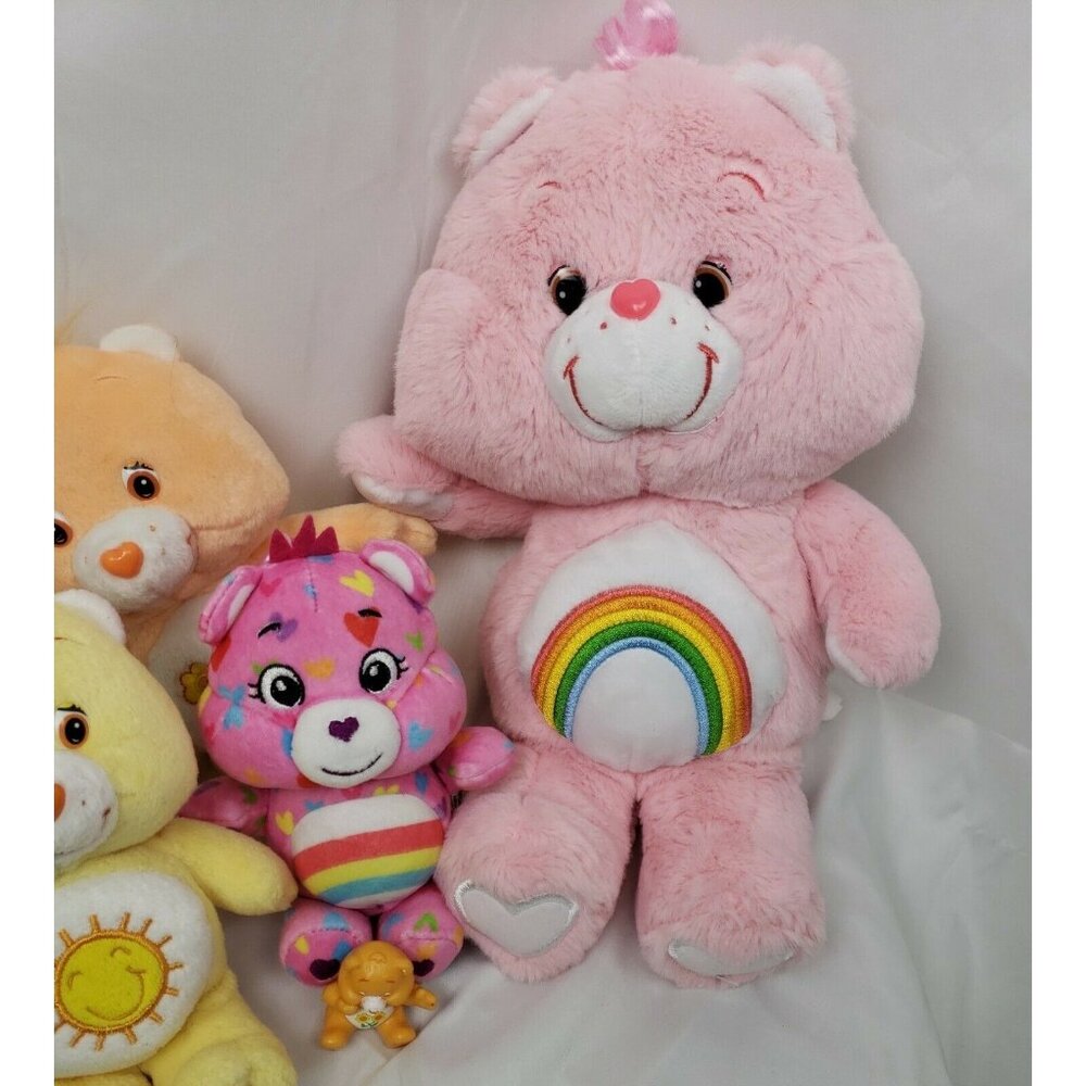 Care Bear Plush Lot 8 Vintage to Modern Tie Dye Cheer Share Friend Rainbow Color - Picture 4 of 13